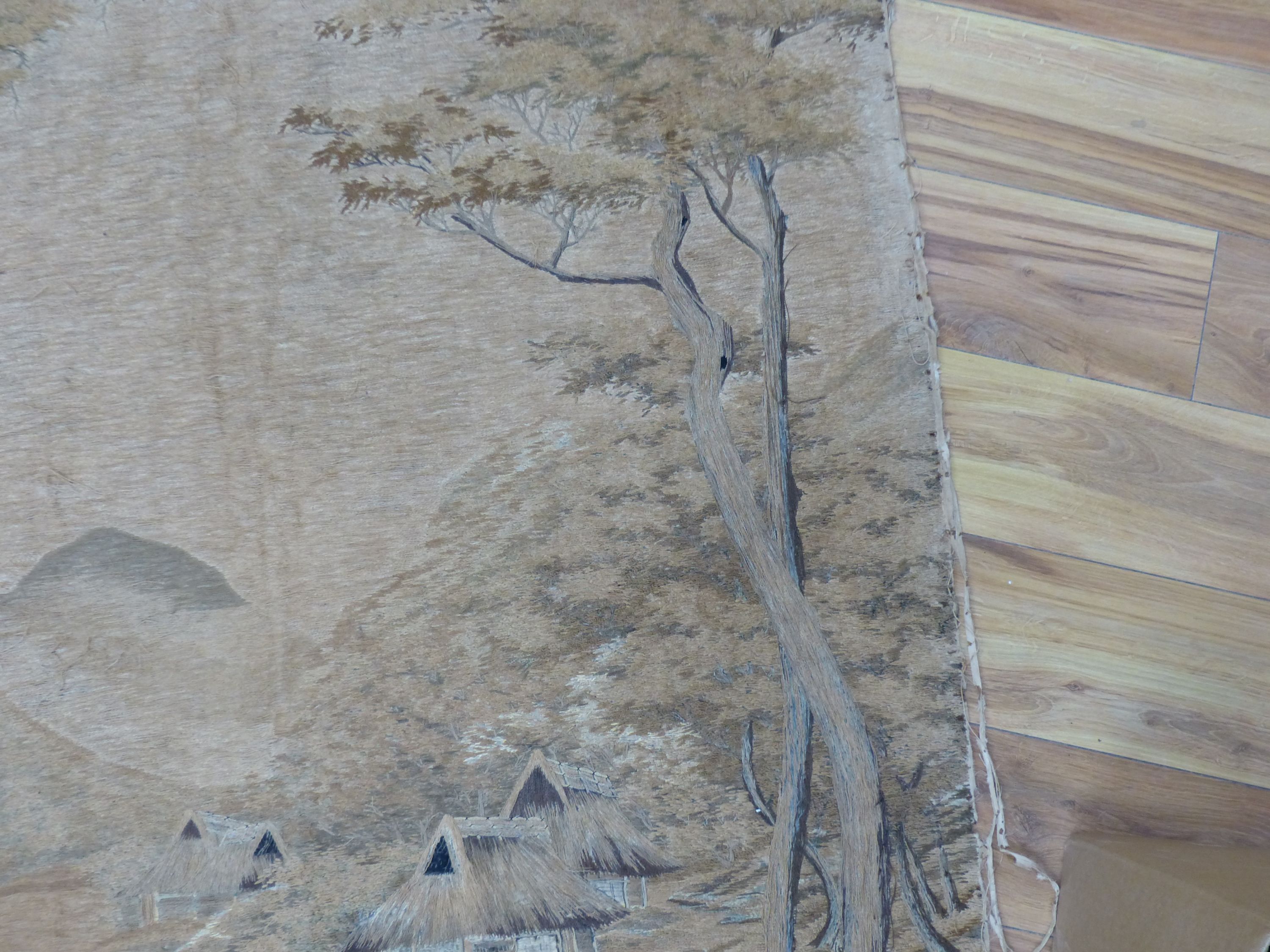 A large Japanese Meiji embroidery hanging